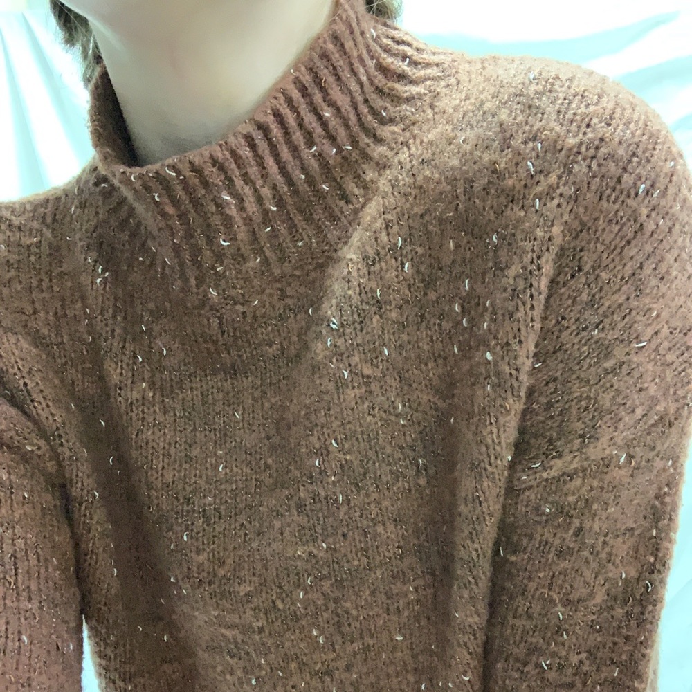 Pink Turtle Neck Speckled Sweater